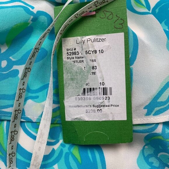 Lilly Pulitzer Womens Whistler Dress Blue White Size 10 Ruffle Silk Polyester - Picture 6 of 10